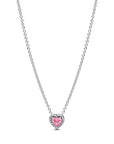 Pandora Verhoogde Roze Hart Ketting met Zirkonia - 398425C02 - PansiteNederland.nl