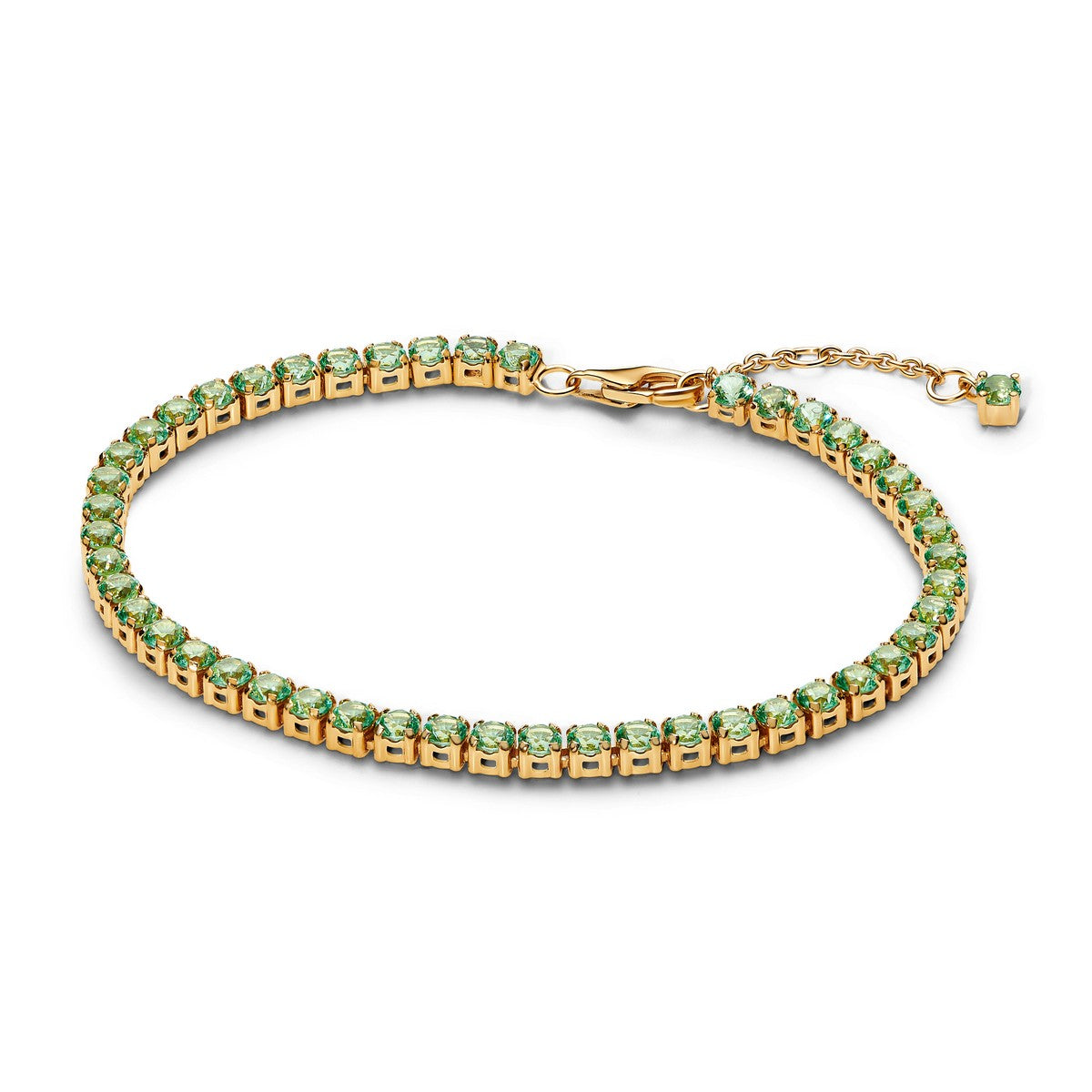 Pandora Sprankelende Groene Tennisarmband goudverguld - 561469C02