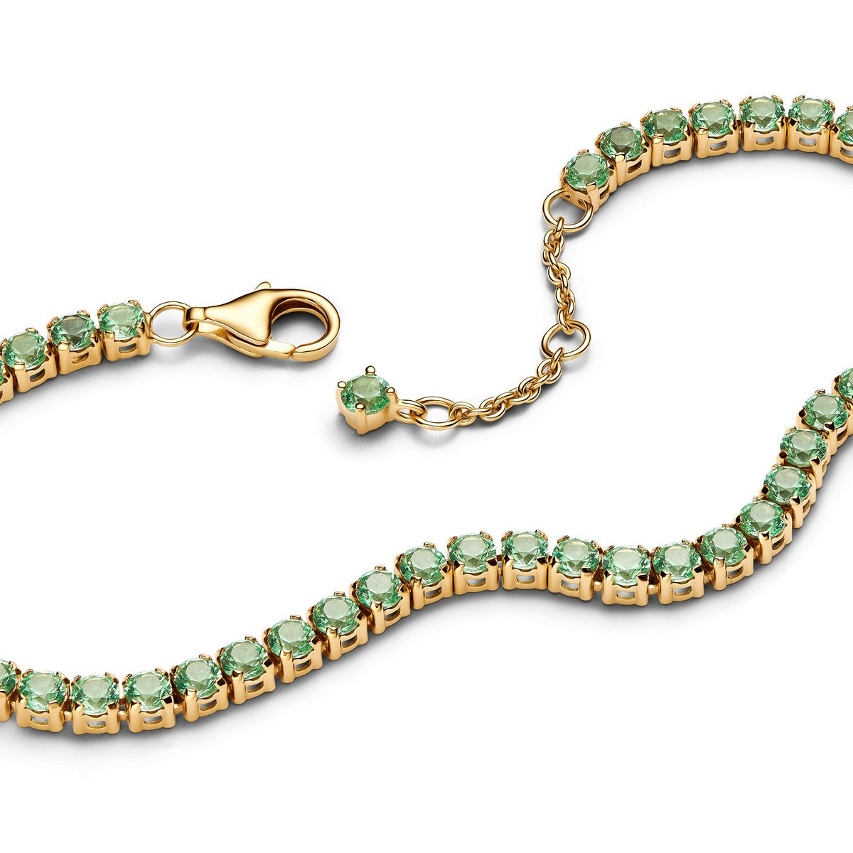 Pandora Sprankelende Groene Tennisarmband goudverguld - 561469C02