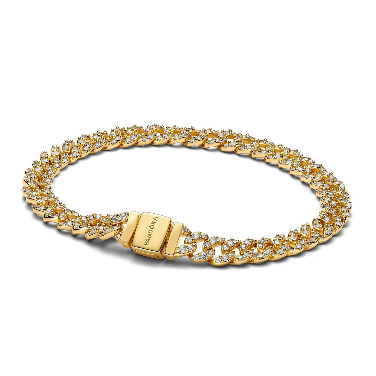 Pandora Armband met Cubaanse schakel en pavé goudverguld - 563008C01