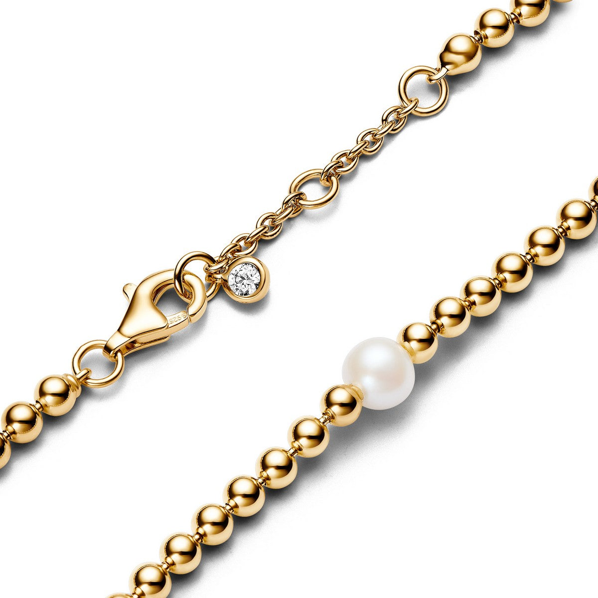 Pandora Behandelde Gecultiveerde Zoetwaterparel en Kralen Armband goudverguld - 563173C01