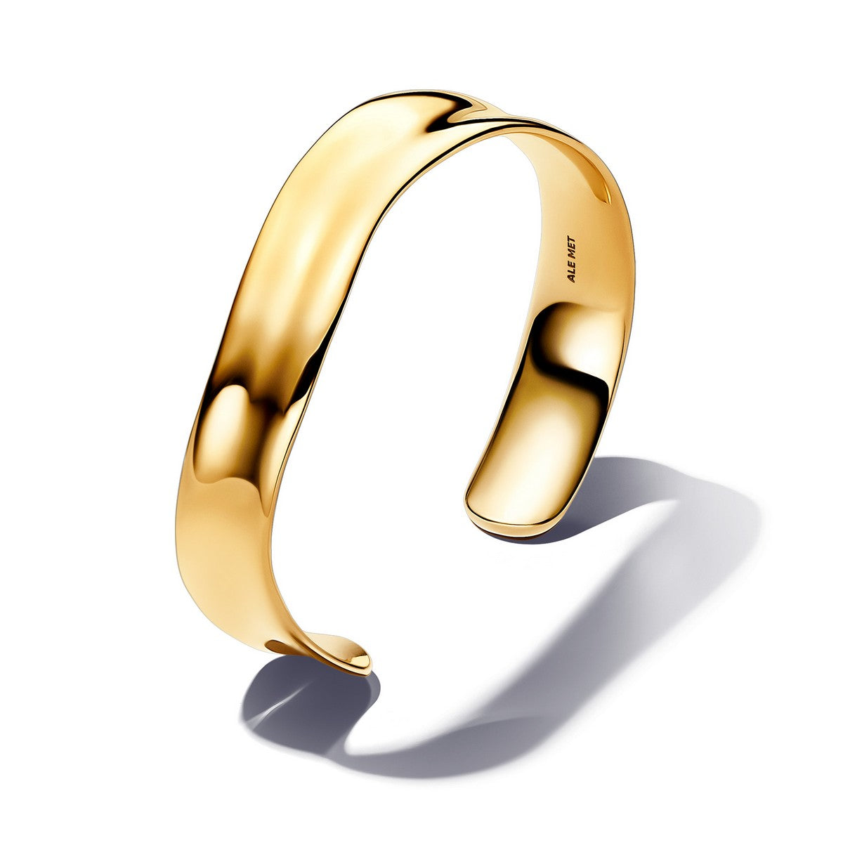 Pandora Organisch Gevormde Brede Open bangle goudverguld - 563302C00