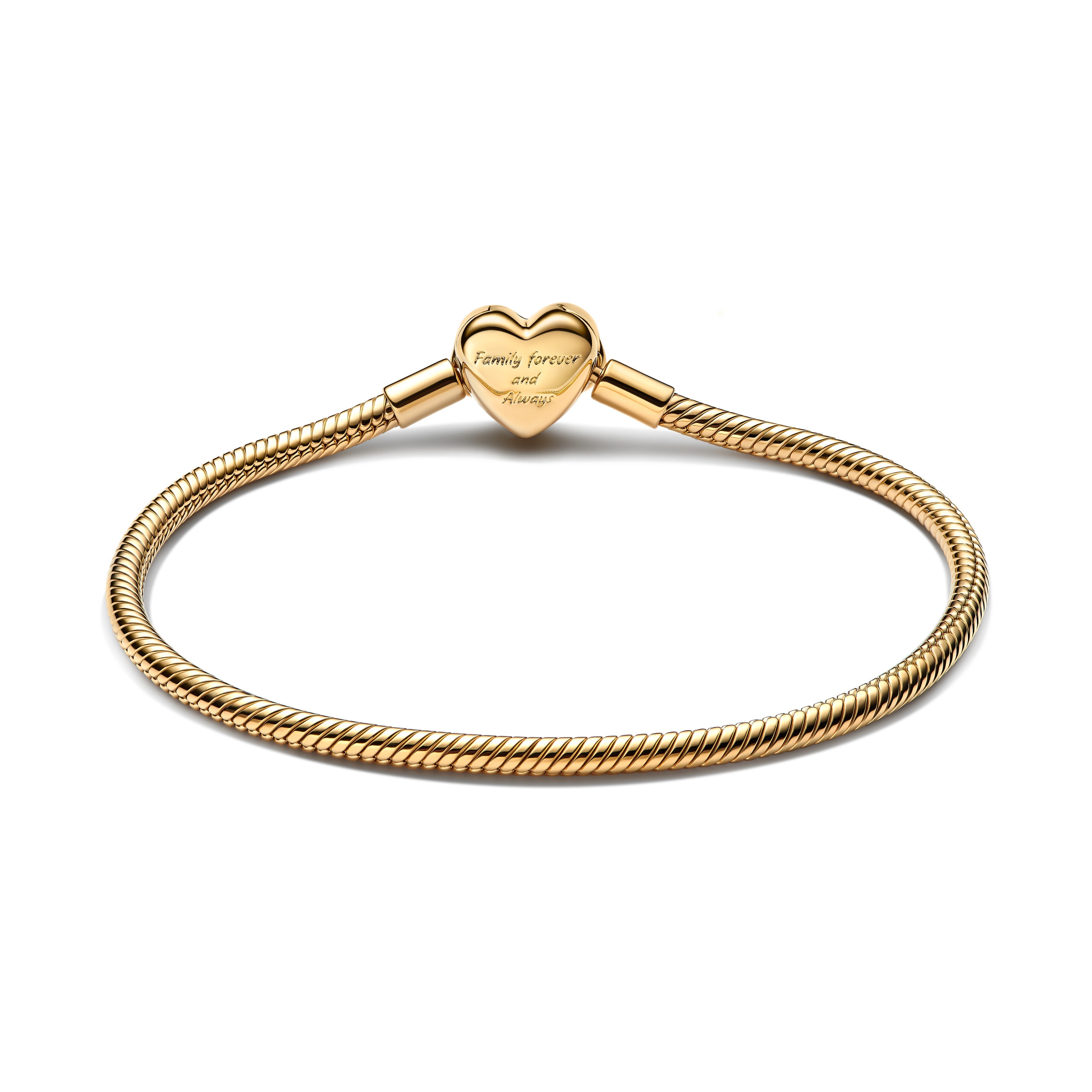 Pandora Sparkling Infinity Heart Clasp-slangenschakelarmband goudverguld - 563758C01