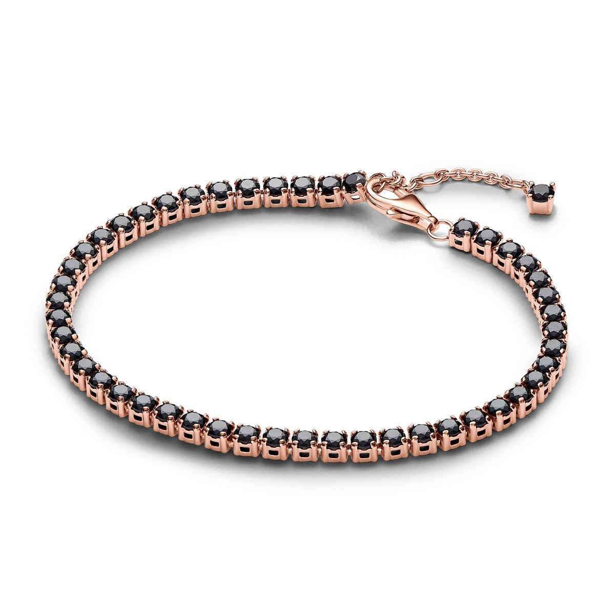 Pandora Zwarte Sprankelende Tennis Armband roségoudverguld - 581469C02