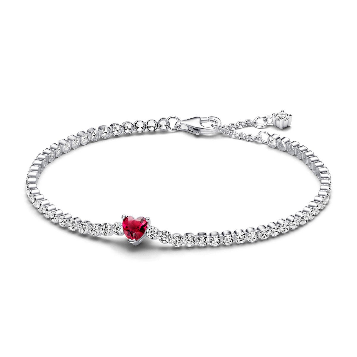 Pandora zilveren tennisarmband met rode en witte zirkonia 590041C02, exclusief en kwalitatief hoogwaardig. Ontdek nu!