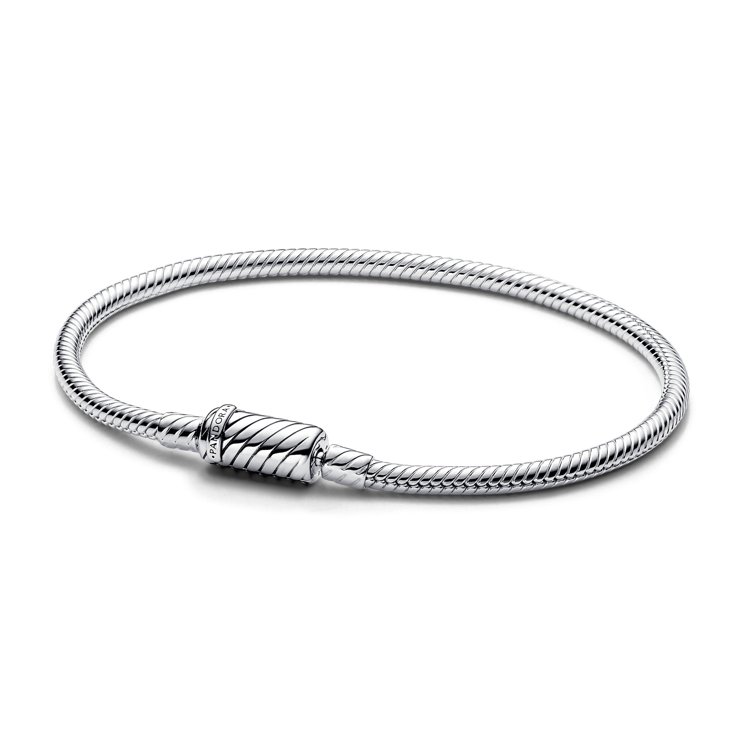 Pandora Moments magnetische schuifsluiting slangenschakelarmband zilver - 590122C00