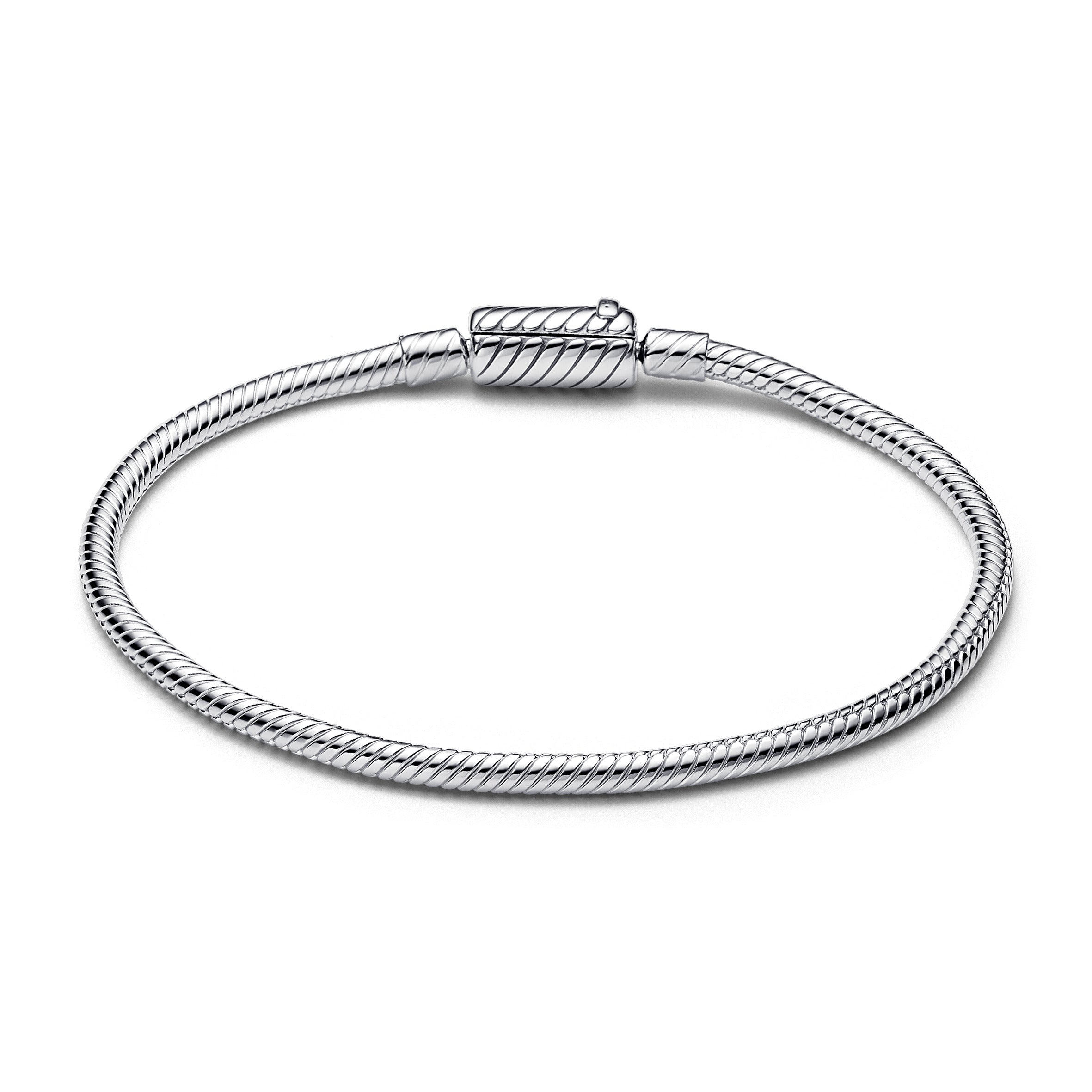 Pandora Moments magnetische schuifsluiting slangenschakelarmband zilver - 590122C00