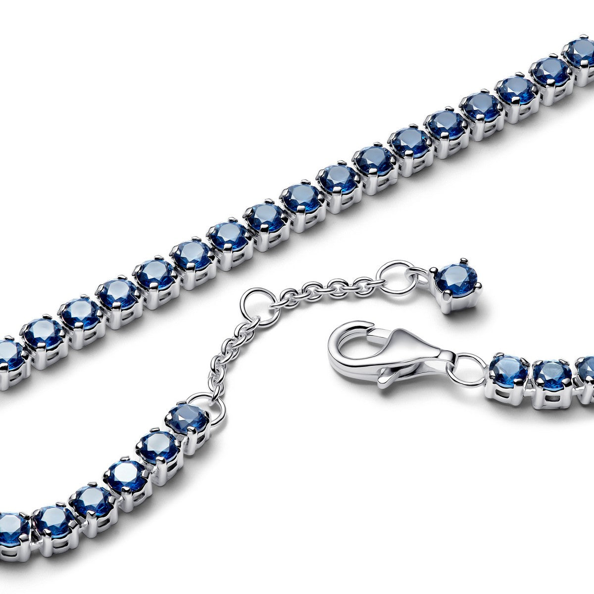 Pandora Sprankelende blauwe tennisarmband zilver - 591469C02