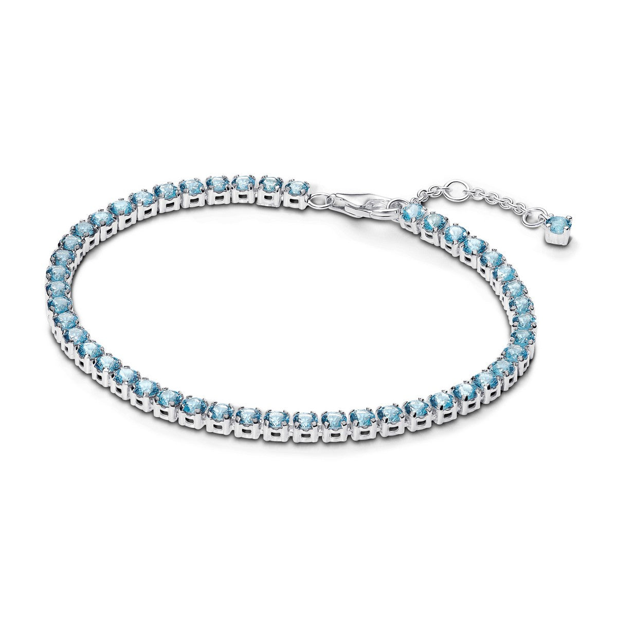 Pandora Sprankelende lichtblauwe tennisarmband zilver - 591469C03