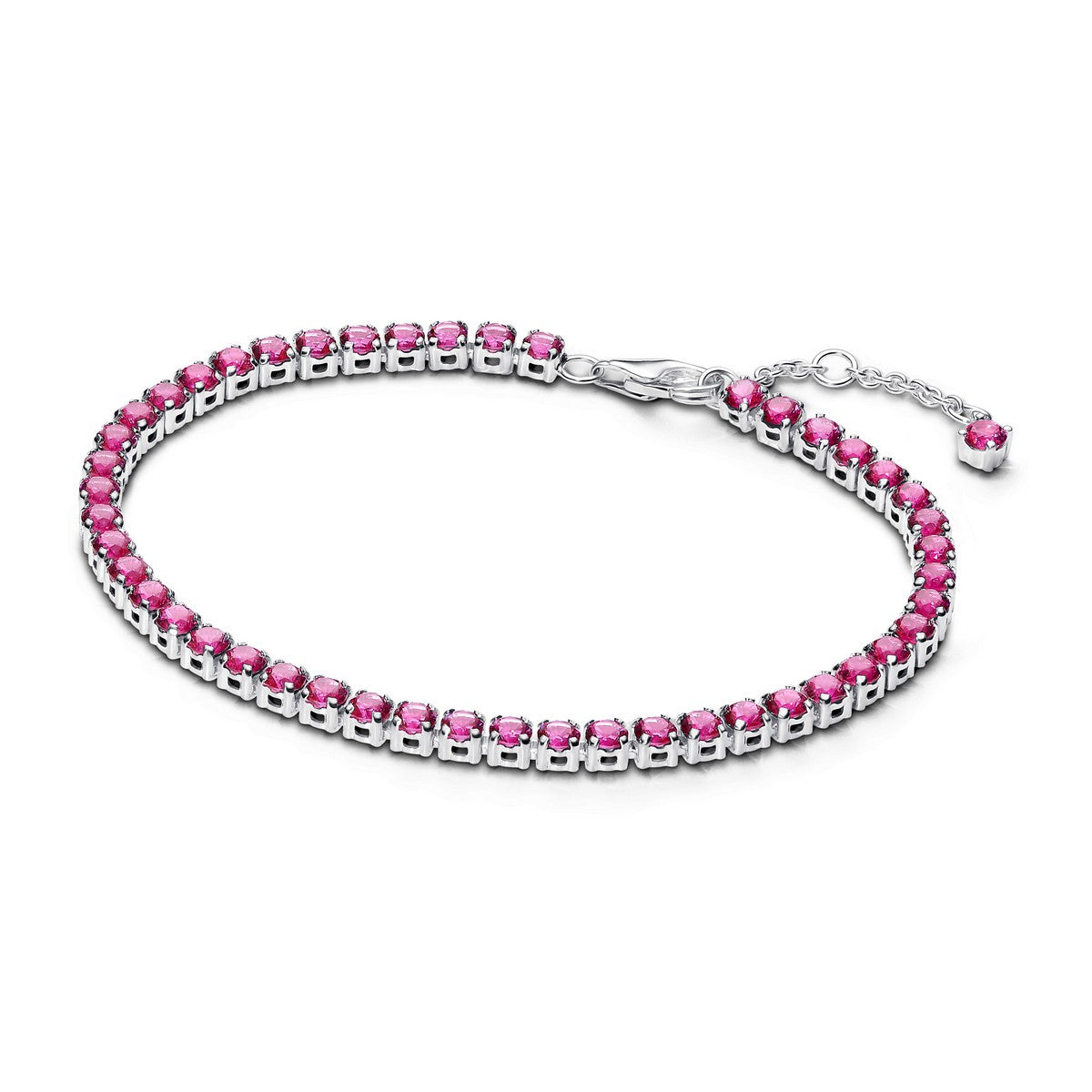 Pandora Sprankelende Roze Tennisarmband zilver - 591469C04