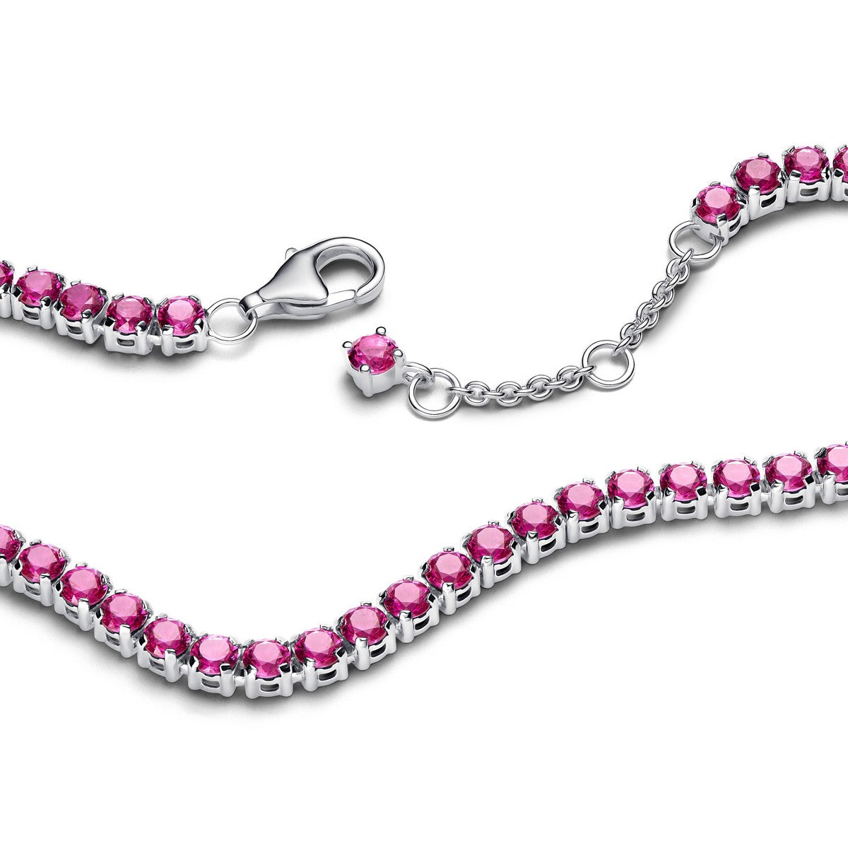 Pandora Sprankelende Roze Tennisarmband zilver - 591469C04
