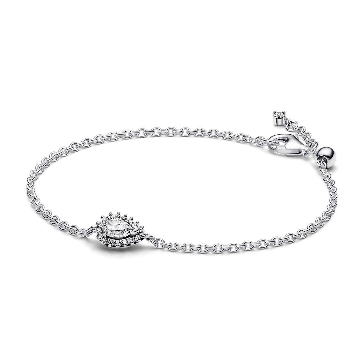 Pandora Sprankelende Peer Halo Schakelarmband zilver - 593001C01
