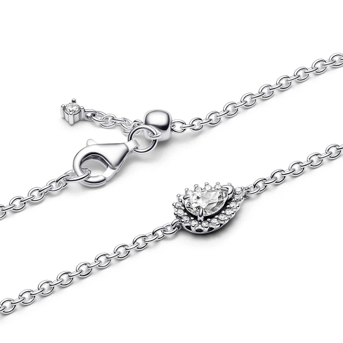 Pandora Sprankelende Peer Halo Schakelarmband zilver - 593001C01