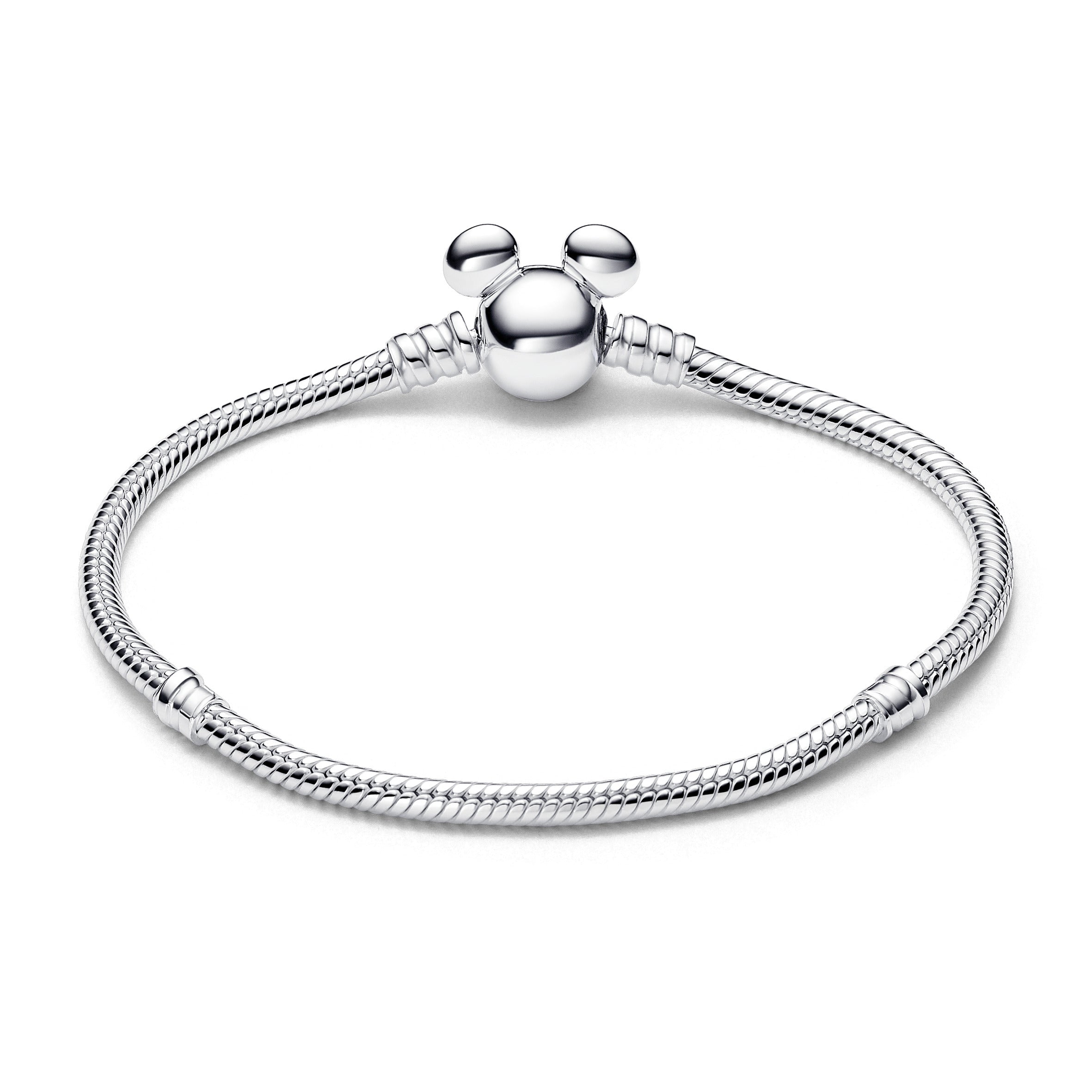 Pandora Disney slangenschakelarmband met Mickey Mouse-sluiting van Pandora Moments zilver - 593061C00