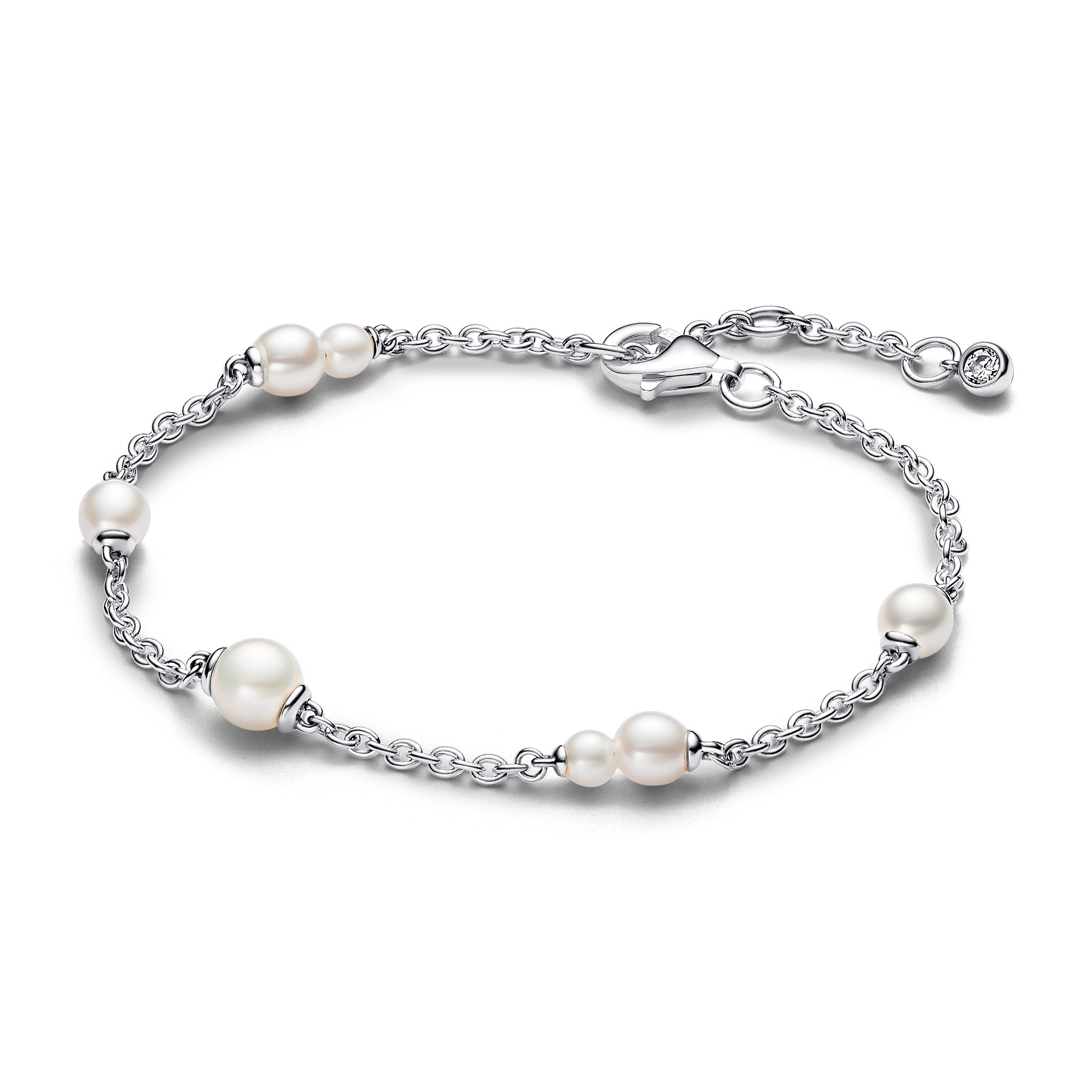 Pandora Behandelde Gecultiveerde Zoetwaterparel Schakelarmband zilver - 593172C01