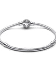 Pandora Sterling Zilveren Slangenarmband met Noordster Sluiting en Transparante Zirkonia - 593584C01 - PansiteNederland.nl