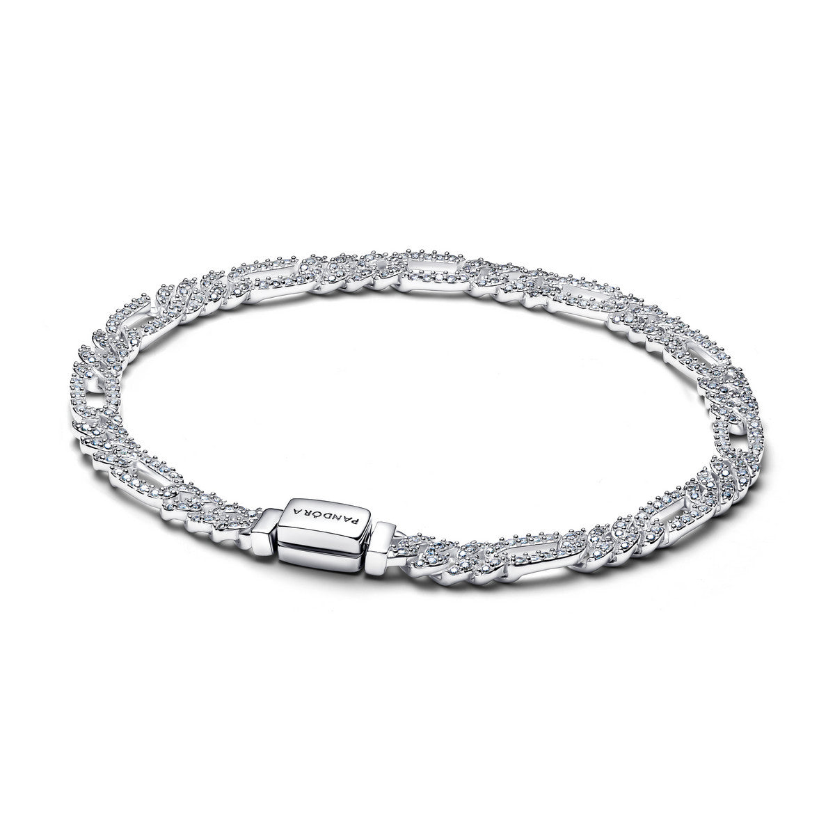 Pandora Cubaanse Schakelarmband 594227C01 – Zilver met Zirkonia