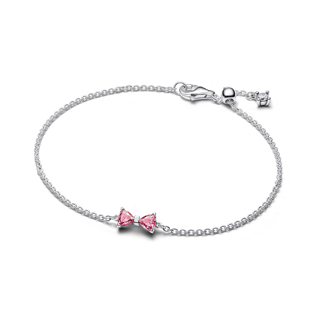 Pandora Schakelarmband 594234C01 – Zilver met Roze Zirkonia