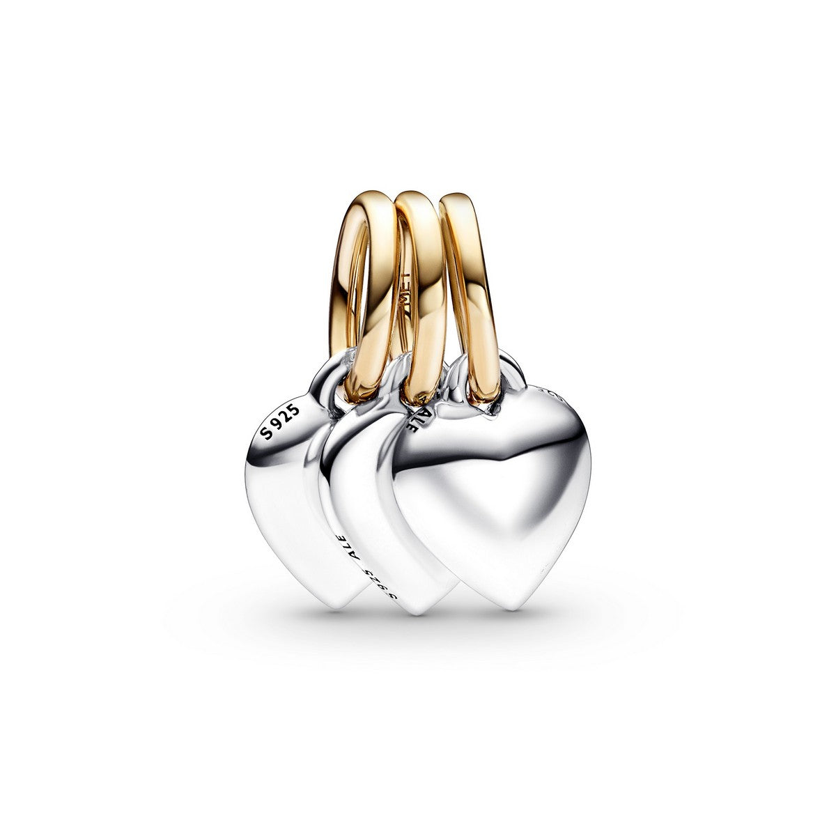Pandora Tweekleurige deelbare hangende vriendschapsbedel, driedelig bicolor zilver en goudverguld - 762722C00