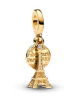 Pandora Graveerbare bedel Eiffeltoren 14k Verguld met Diamant 763344C01