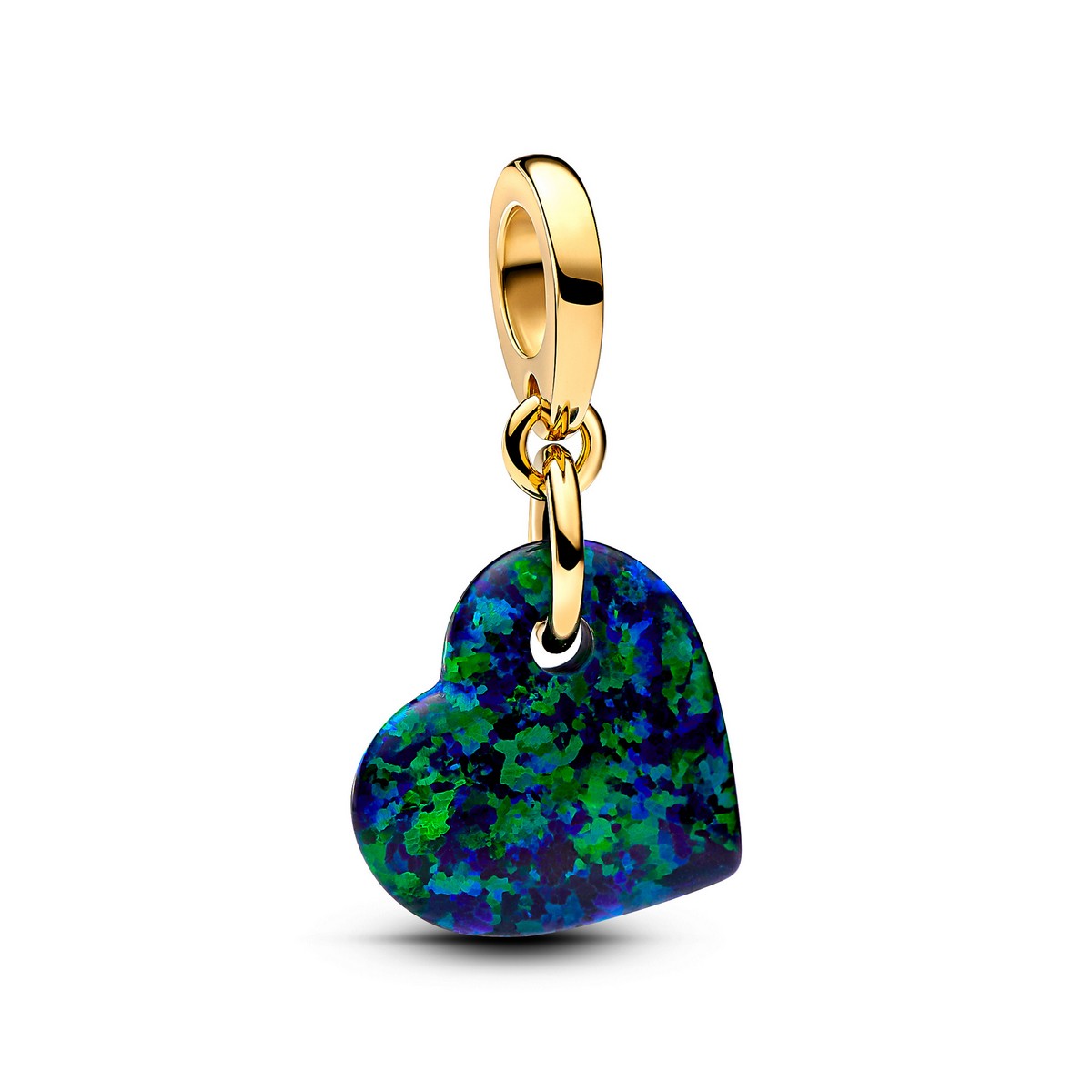 Pandora Opalescent Groen Hart Hangende Bedel goudverguld - 763348C01