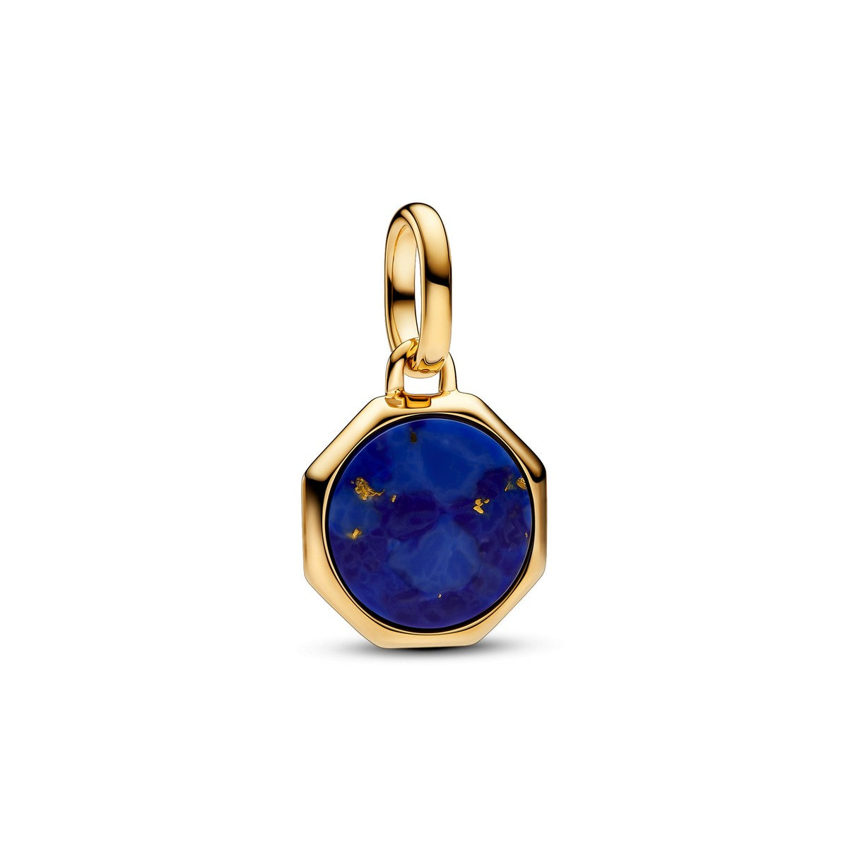 Pandora Blauwe Graveerbare Mini Medaillonbedel goudverguld medallion - 763388C01