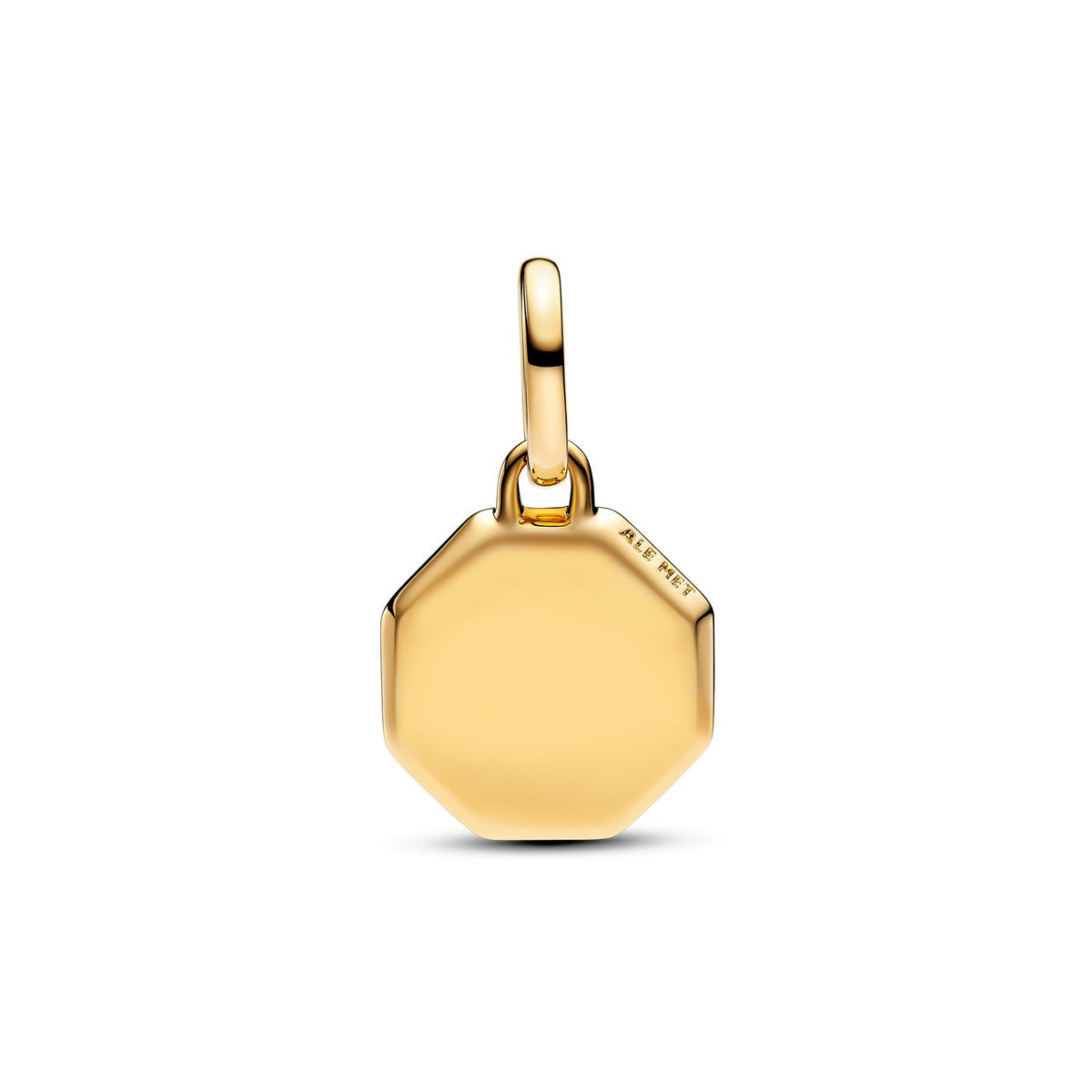 Pandora Blauwe Graveerbare Mini Medaillonbedel goudverguld medallion - 763388C01