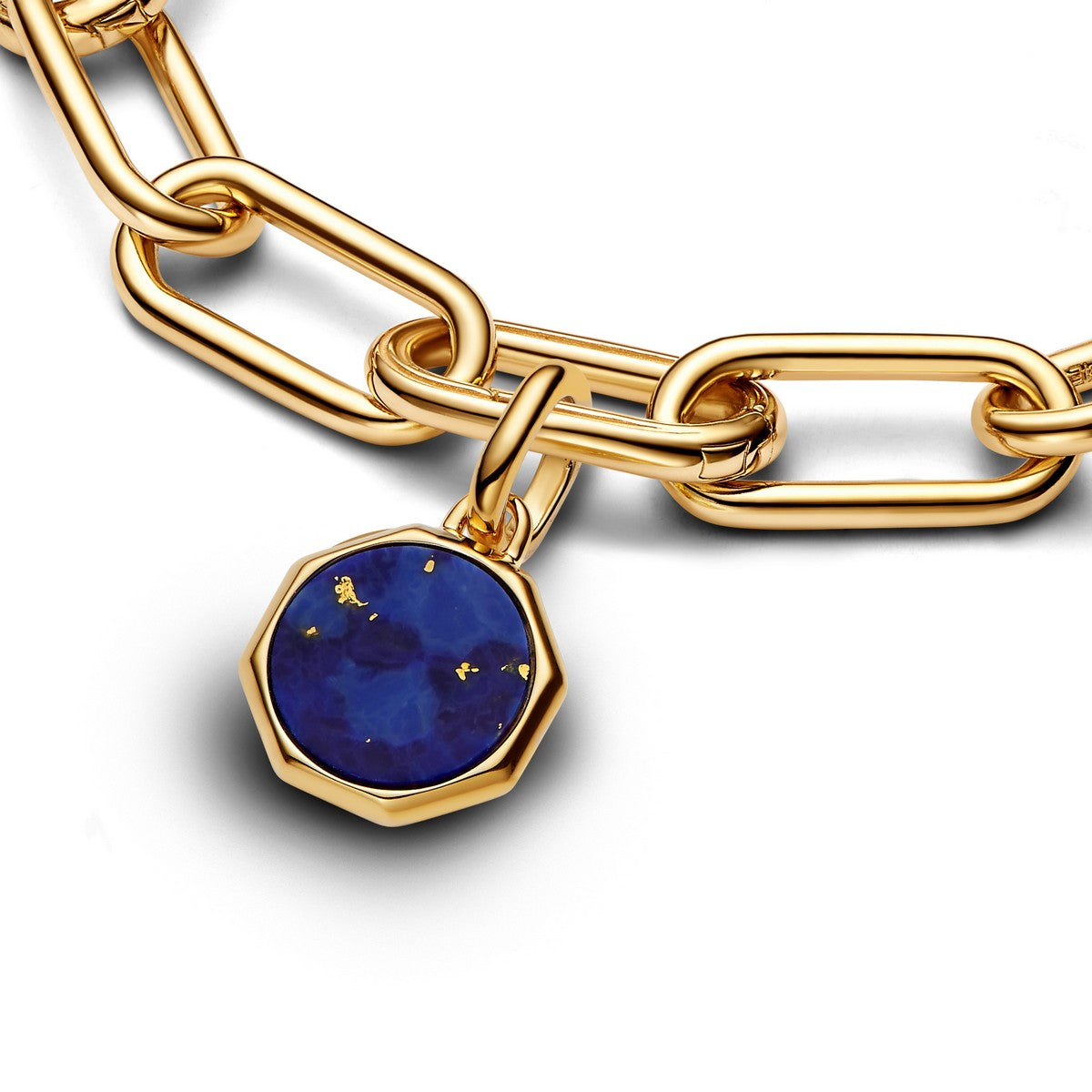 Pandora Blauwe Graveerbare Mini Medaillonbedel goudverguld medallion - 763388C01
