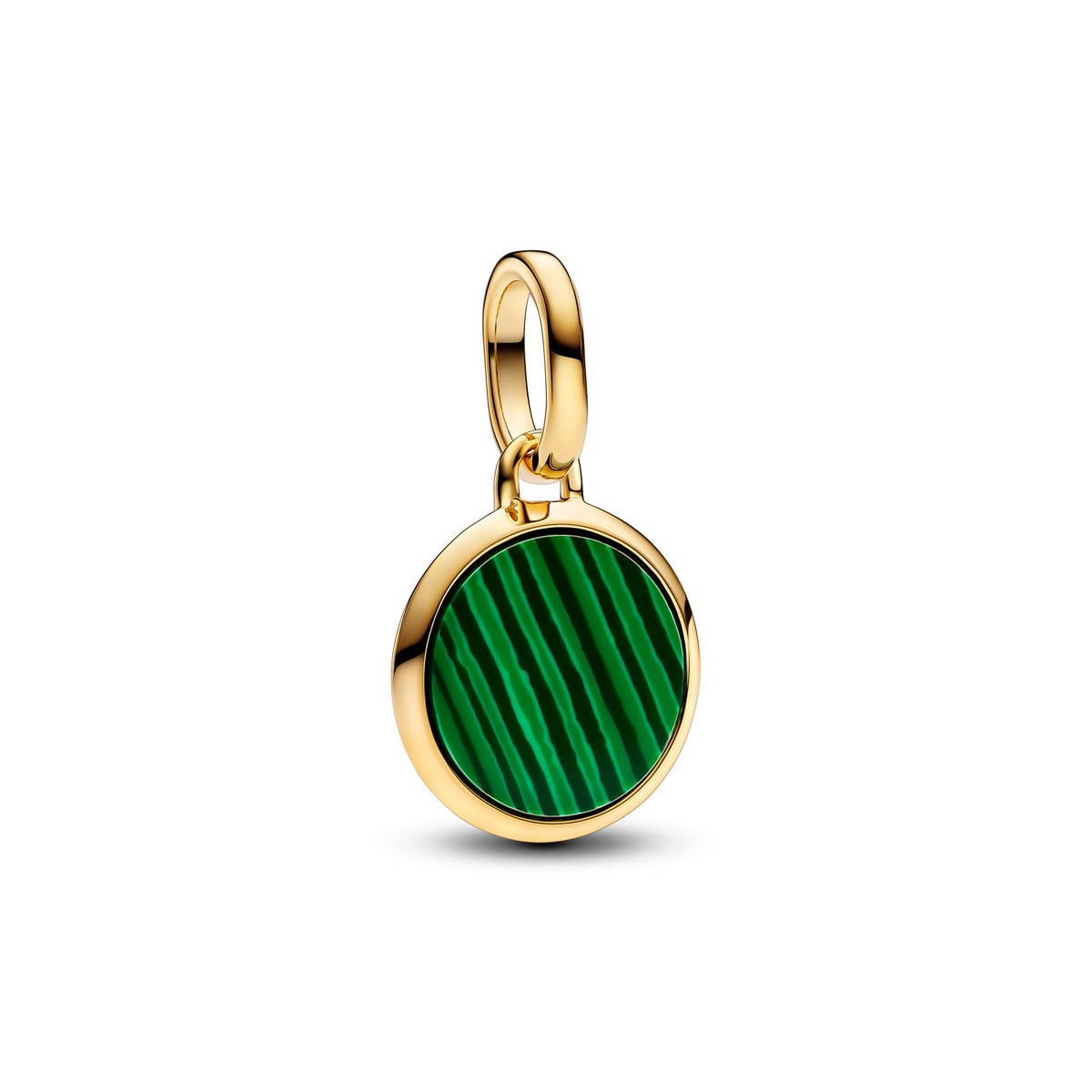 Pandora Groene Graveerbare Mini Medaillonbedel goudverguld medallion - 763389C01