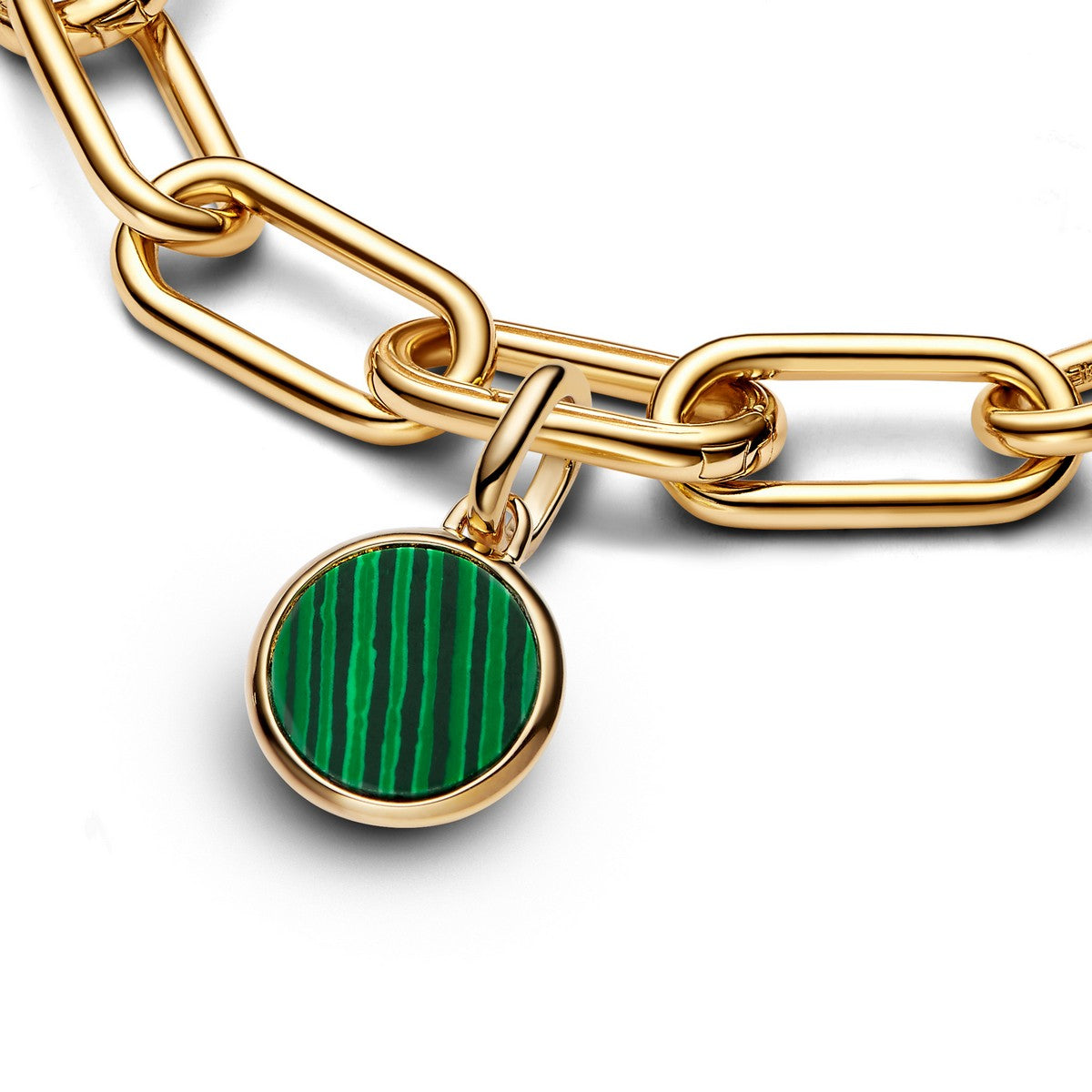 Pandora Groene Graveerbare Mini Medaillonbedel goudverguld medallion - 763389C01