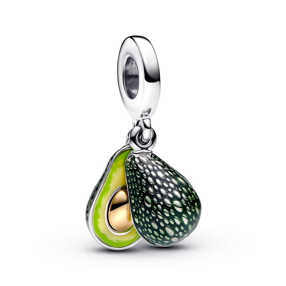Pandora Avocado Dubbele Hangende Bedel bicolor zilver en goudverguld - 763405C01