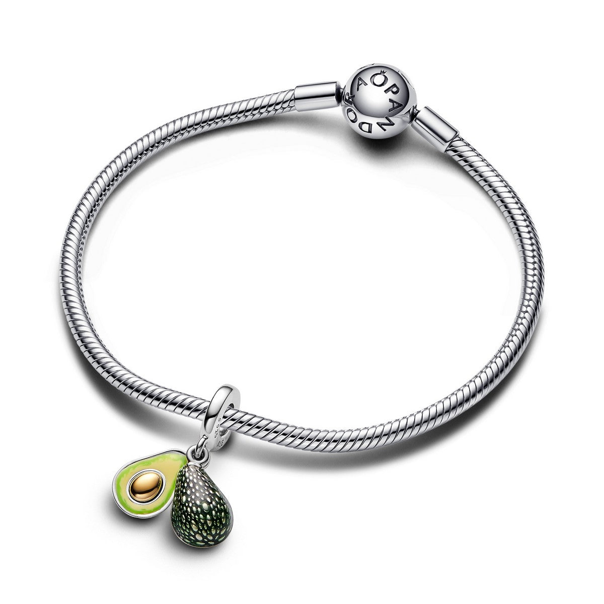 Pandora Avocado Dubbele Hangende Bedel bicolor zilver en goudverguld - 763405C01
