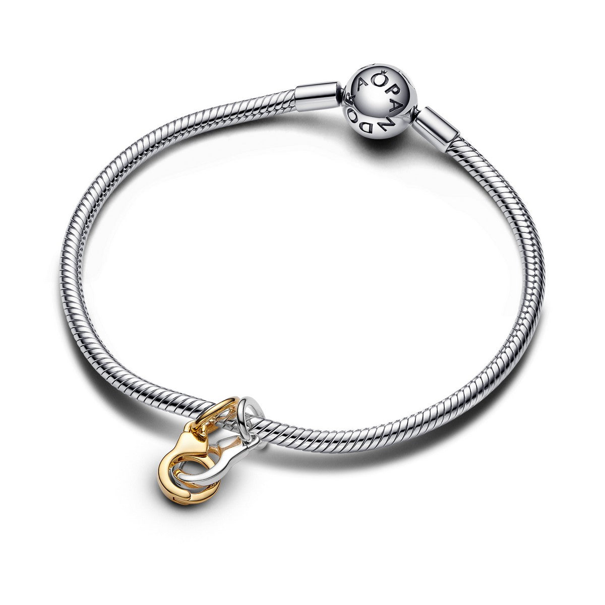 Pandora Te Openen & Deelbare Handboeien Hangende Bedel bicolor zilver en goudverguld - 763435C00