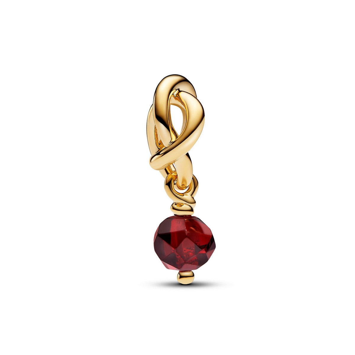 Pandora Facetgeslepen Rode Oneindigheidscirkel Hangende Bedel goudverguld - 763462C01