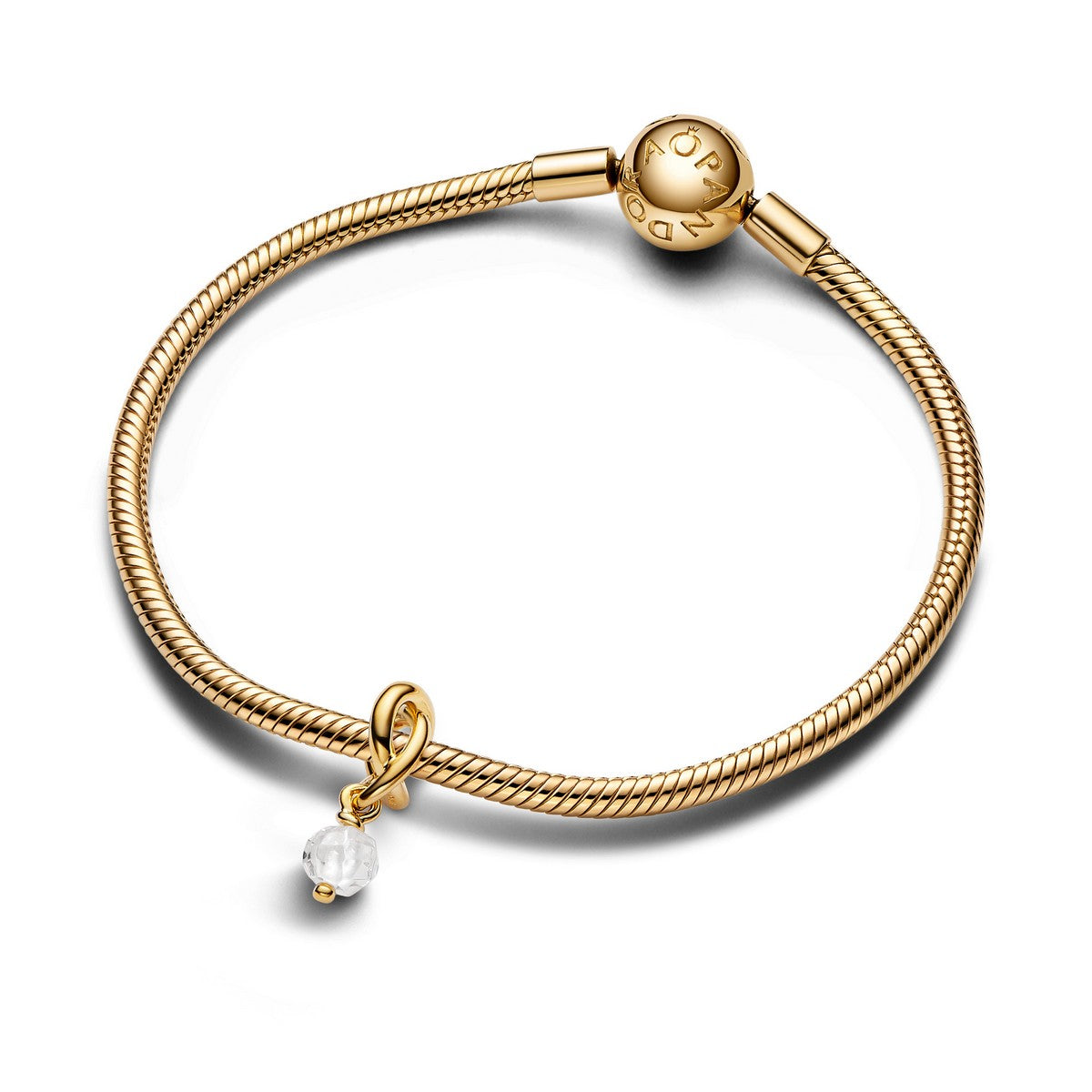 Pandora Facetgeslepen Heldere Oneindigheidscirkel Hangende Bedel goudverguld - 763462C04