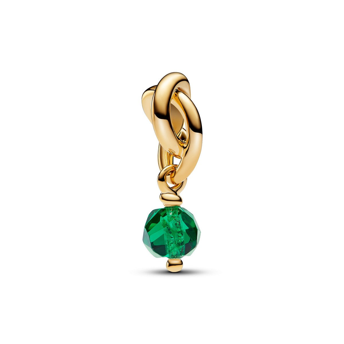 Pandora Facetgeslepen Groene Oneindigheidscirkel Hangende Bedel goudverguld - 763462C05