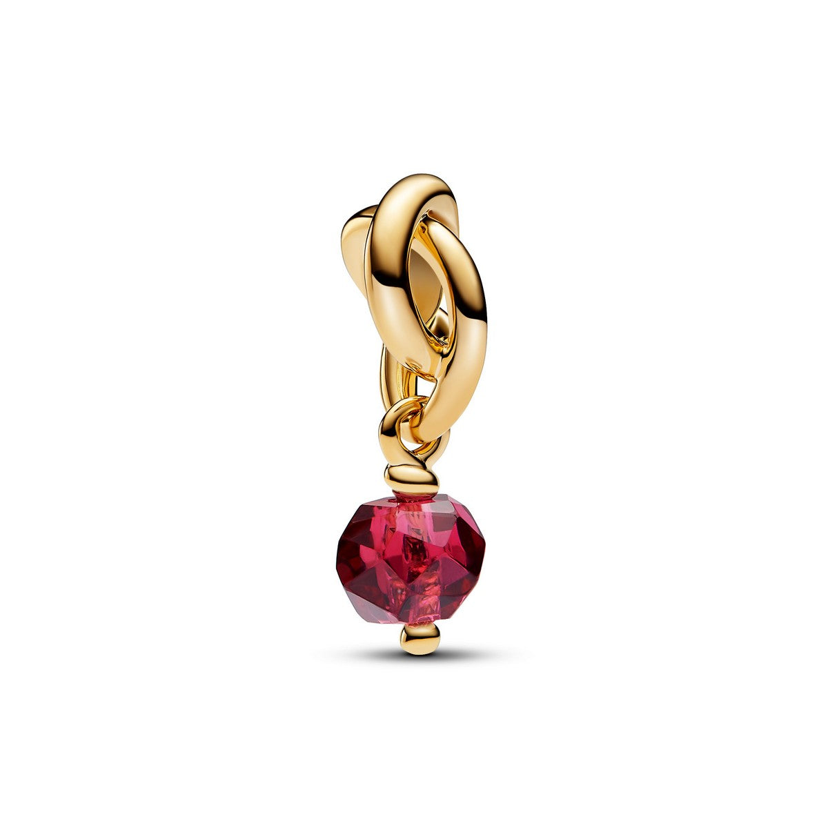 Pandora Facetgeslepen True Red Oneindigheidscirkel Hangende Bedel goudverguld - 763462C07