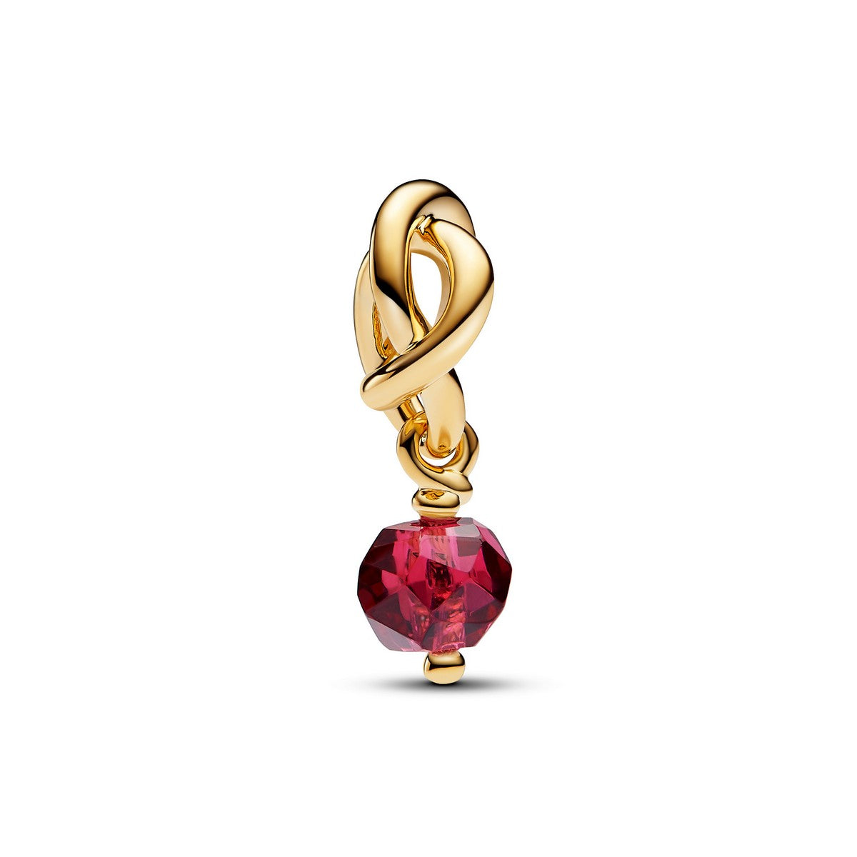 Pandora Facetgeslepen True Red Oneindigheidscirkel Hangende Bedel goudverguld - 763462C07
