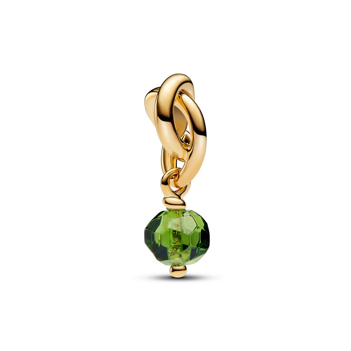 Pandora Facetgeslepen Lentegroene Oneindigheidscirkel Hangende Bedel goudverguld - 763462C08