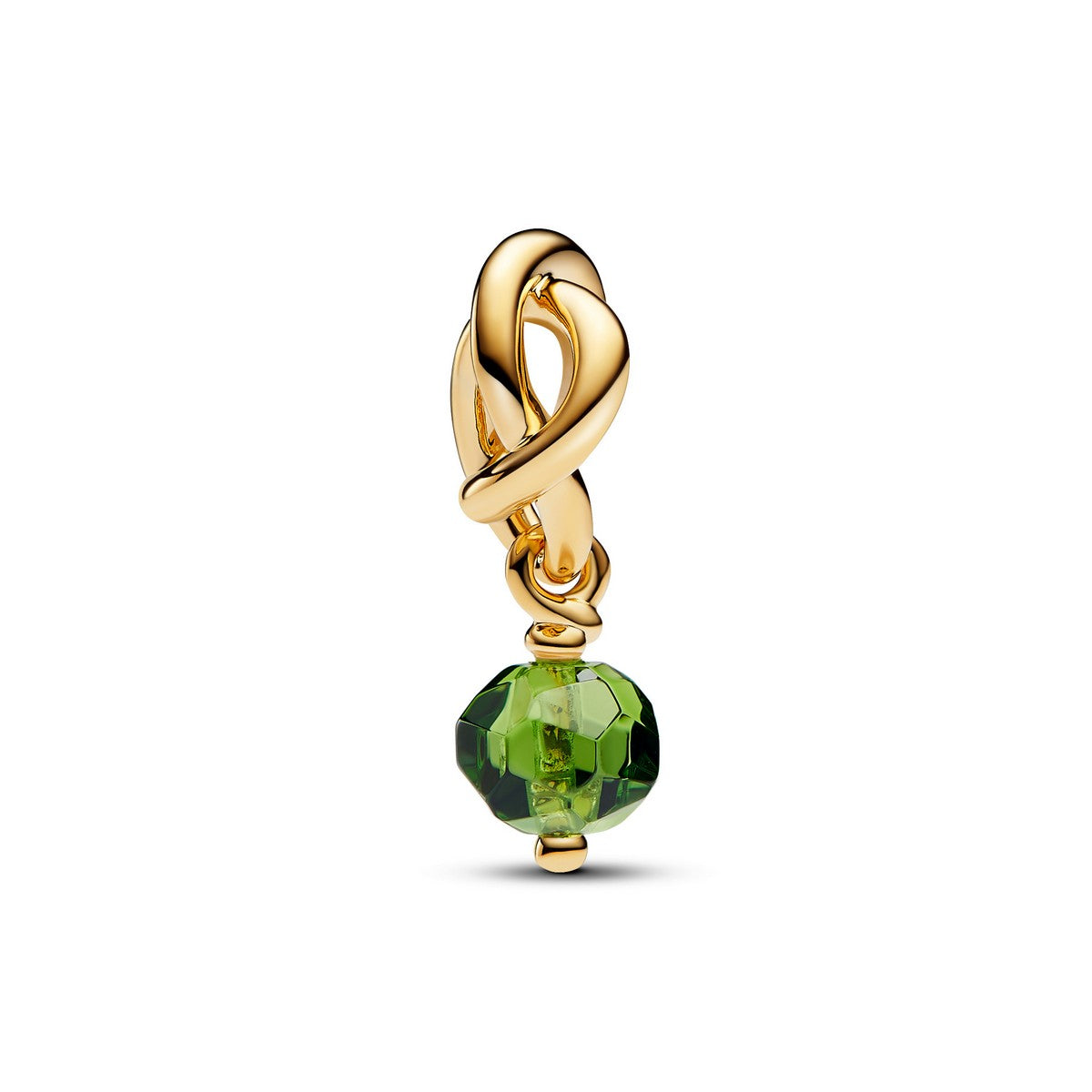 Pandora Facetgeslepen Lentegroene Oneindigheidscirkel Hangende Bedel goudverguld - 763462C08