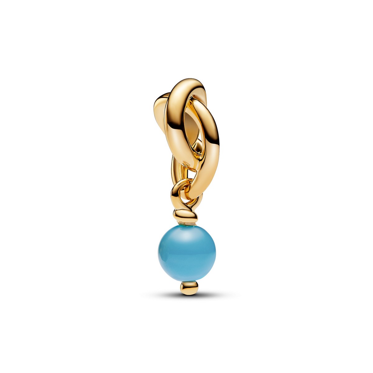 Pandora Turkooisblauwe Oneindige Cirkel Hangende Bedel goudverguld - 763462C12