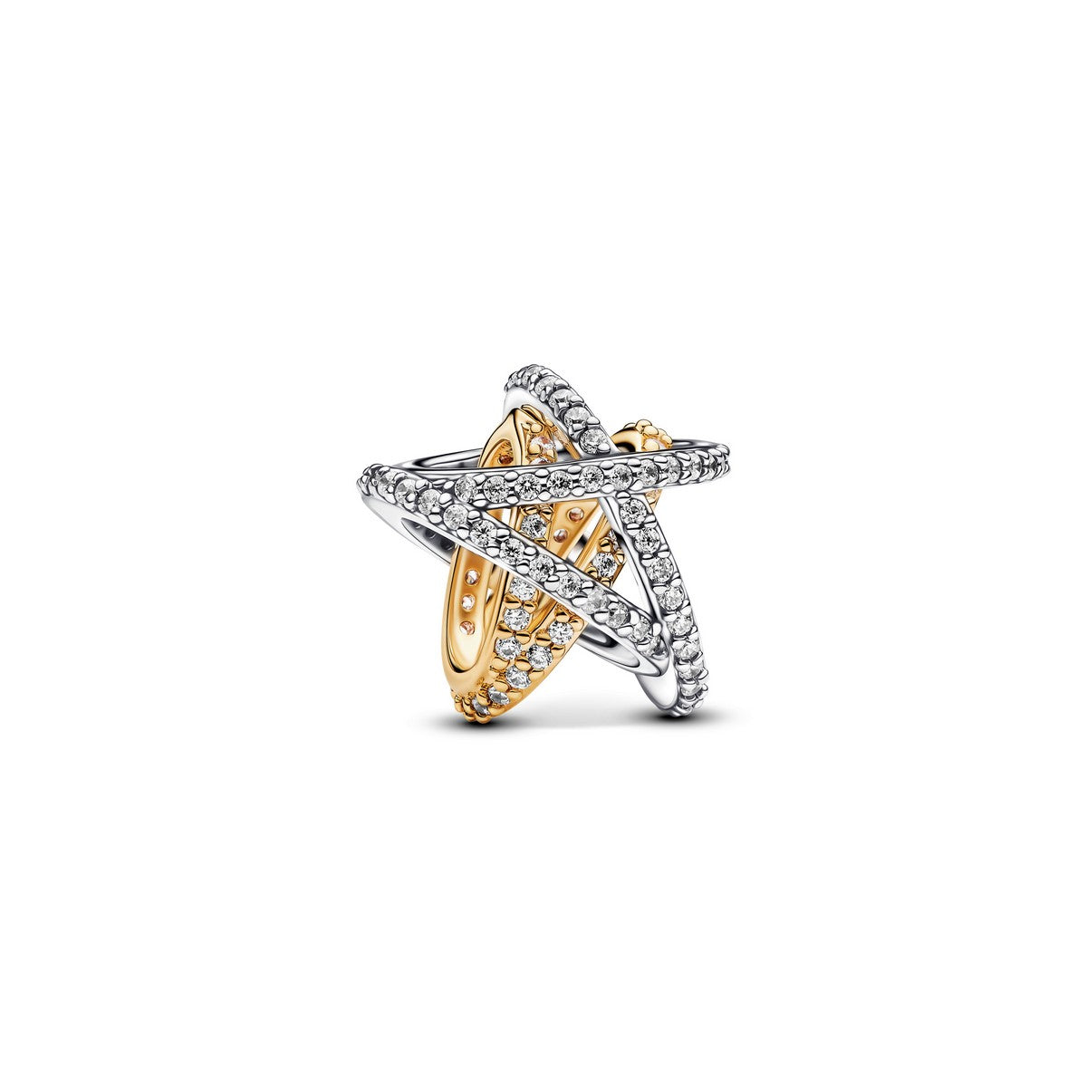 Pandora Sprankelende bedel met ster bicolor zilver en goudverguld - 763590C01