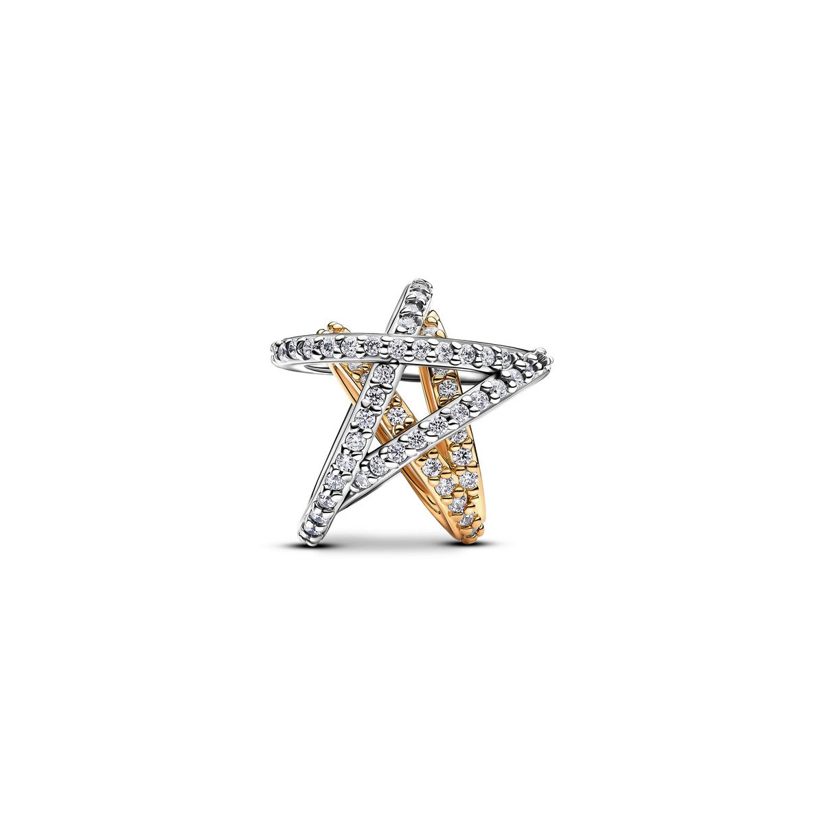 Pandora Sprankelende bedel met ster bicolor zilver en goudverguld - 763590C01