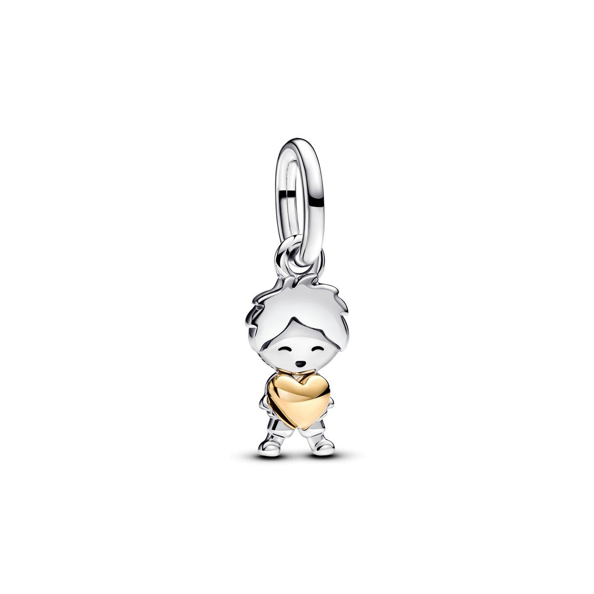 Pandora Hangende bedel met happy boy bicolor zilver en goudverguld - 763602C00