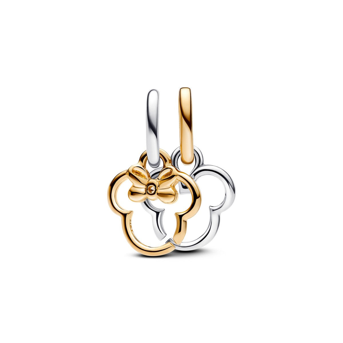 Pandora Disney Mickey Mouse & Minnie Mouse Deelbare Hangende Bedel bicolor zilver en goudverguld - 763650C01