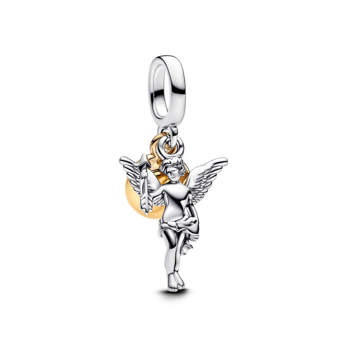 Pandora Cupido Hangende Bedel bicolor zilver en goudverguld - 763663C00