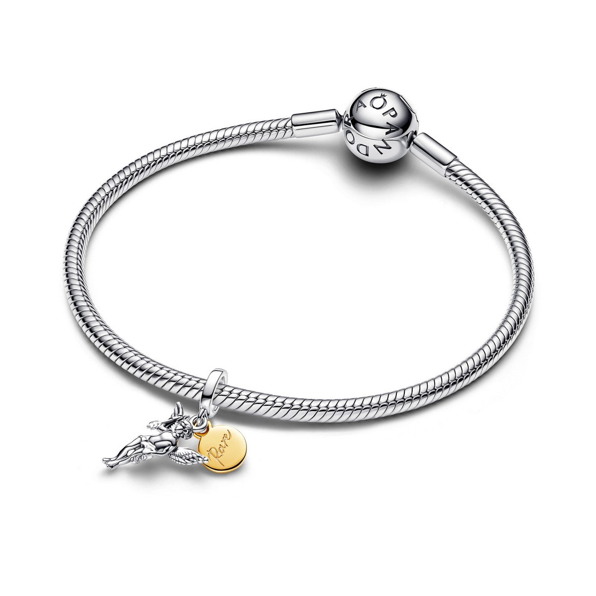 Pandora Cupido Hangende Bedel bicolor zilver en goudverguld - 763663C00