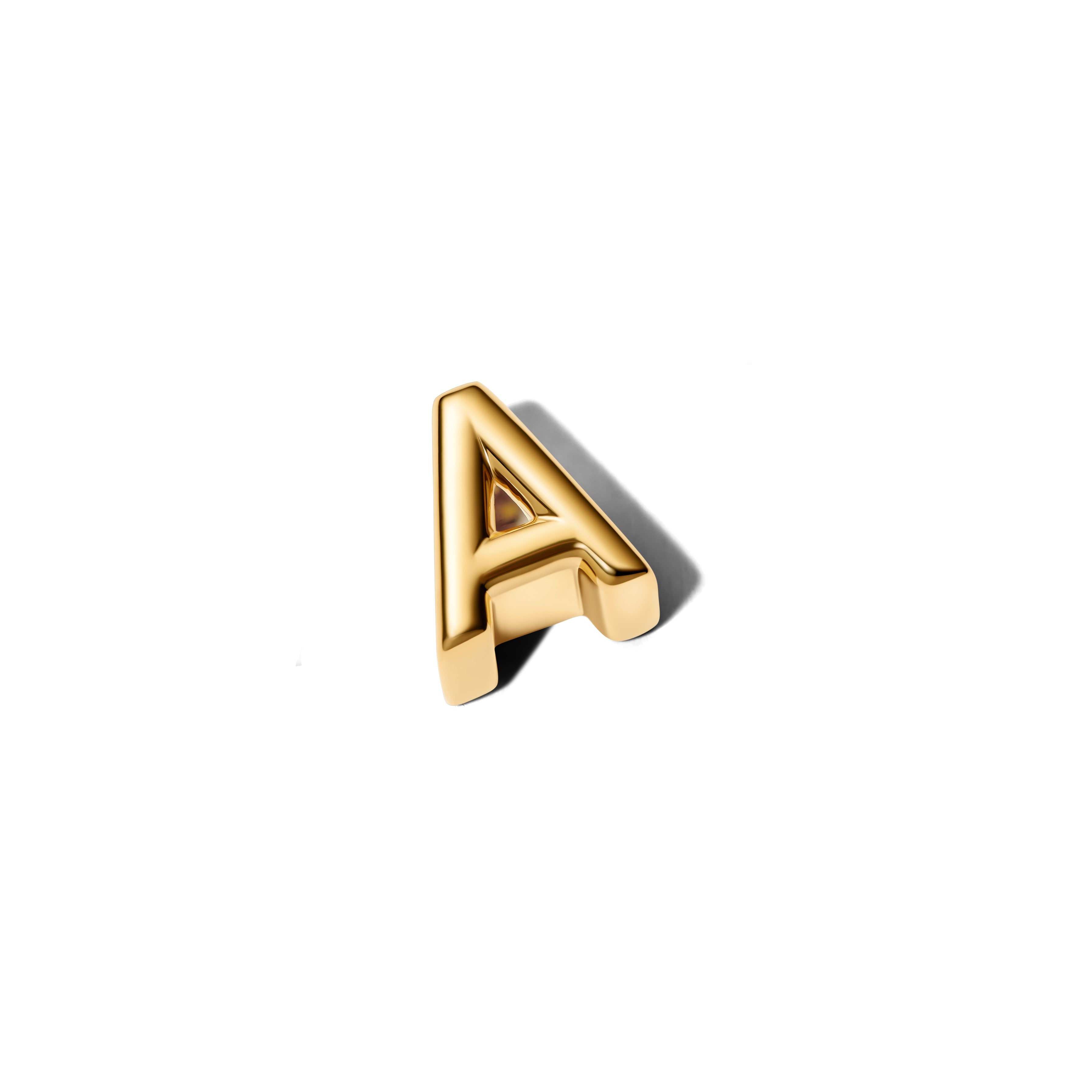 Pandora Letter A Alfabetbedel goudverguld letterbedel - 763947C00
