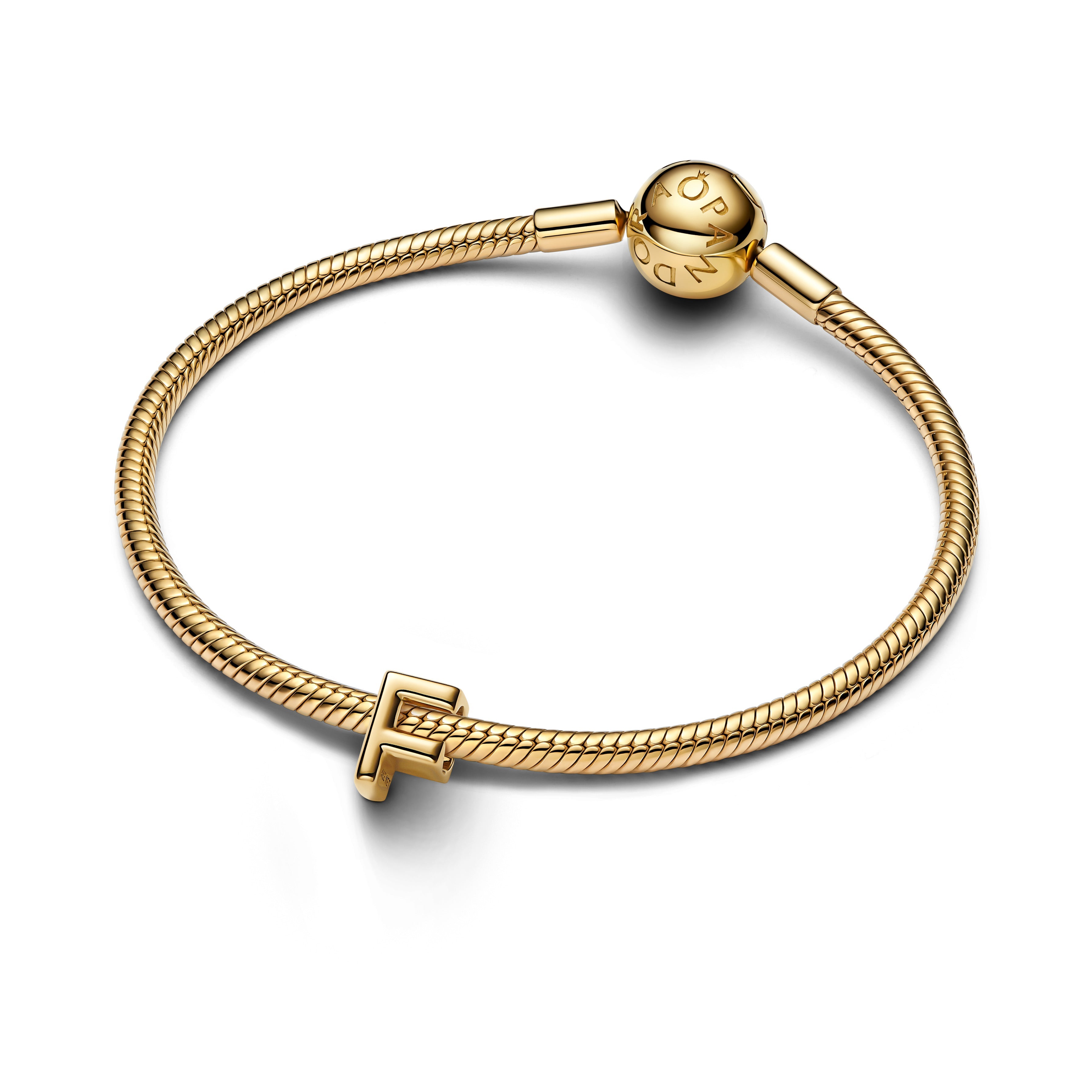 Pandora Letter F Alfabetbedel goudverguld letterbedel - 763952C00
