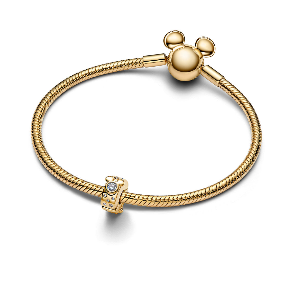 Pandora Disney Mickey & Minnie Clip Bedel 764130C01 – Verguld Zilver